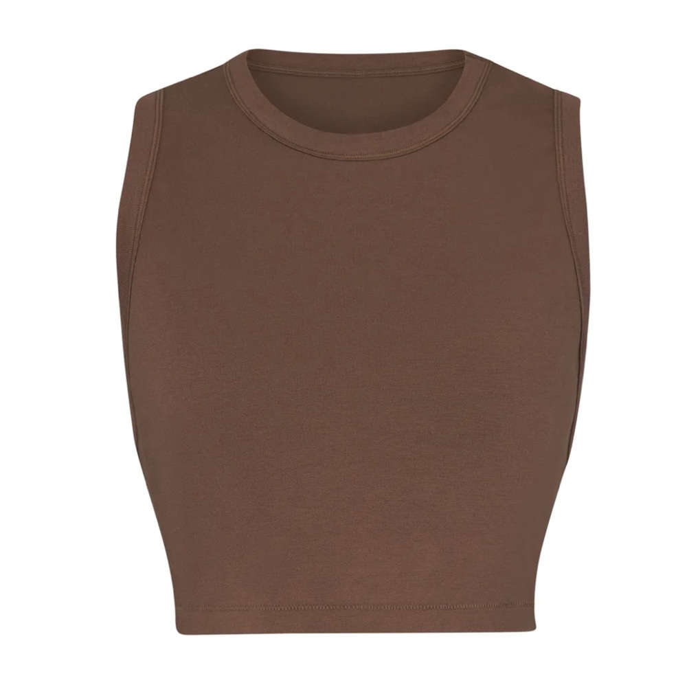 Skims Boyfriend Crop Top Cocoa